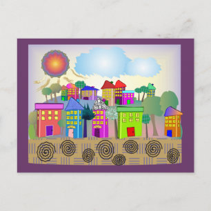 Carte Postale Cadeaux d'art lunaire "Cottages d'été" par g. gabe