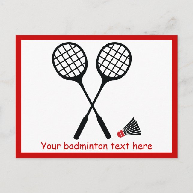 Carte Postale Cadeaux de badminton, raquette et billetterie pers (Devant)