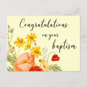 Carte Postale Cadeaux de baptême JW - Fleur rouge 