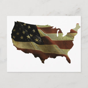 Carte Postale Cadeaux de drapeau/carte des États-Unis, ajoutez v