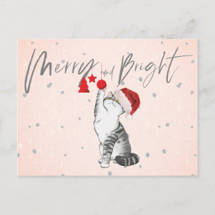 Carte Postale Cadeaux de Noël Joyeux Argent brillant