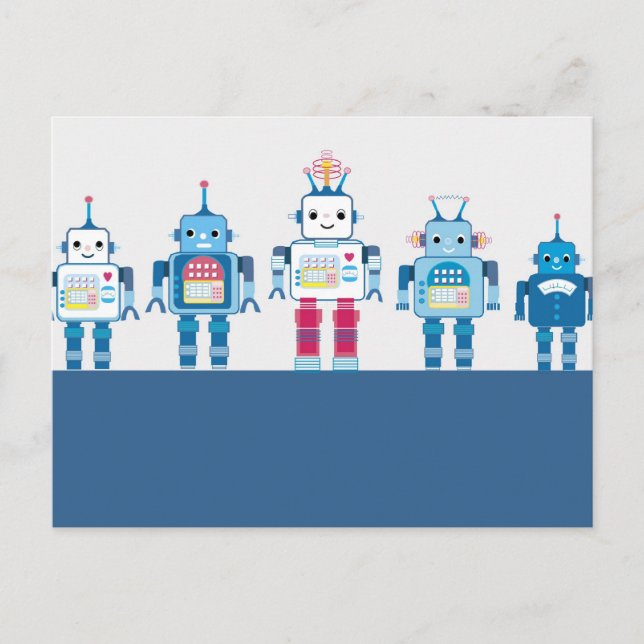 Carte Postale Cadeaux de nouveauté aux robots cool (Devant)