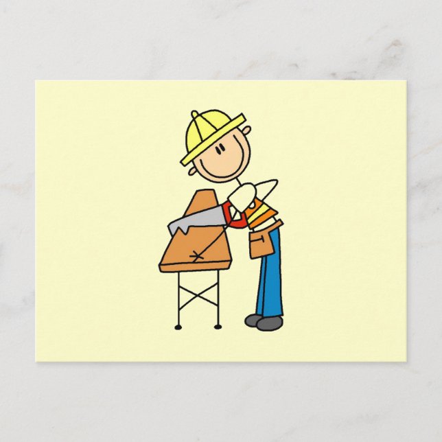 Carte Postale Cadeaux de sciage de bois de construction (Devant)