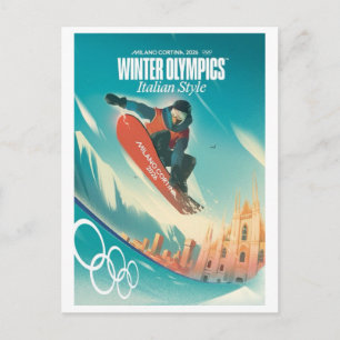 Carte Postale Cadeaux de station de ski vintage Milano Cortina 2