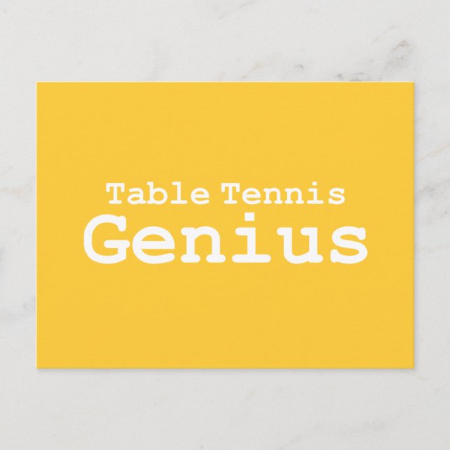Carte Postale Cadeaux de tennis de table de génie (Devant)