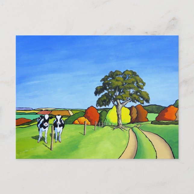 Carte Postale Cadeaux de vache noir et blanc (Devant)