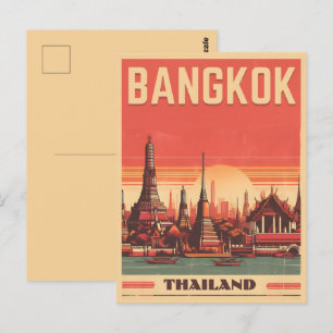 Carte Postale Cadeaux de voyage de Bangkok vintage