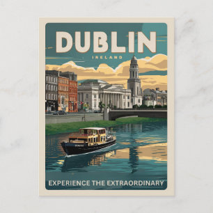 Carte Postale Cadeaux de voyage de la ville vintage de Dublin, R