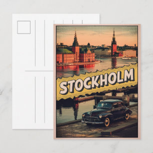 Carte Postale cadeaux de voyage vintage comic book stockholm suè