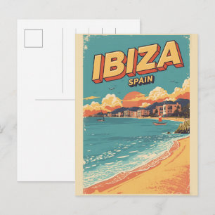 Carte Postale Cadeaux de voyage vintage Espagne IBIZA îles Baléa