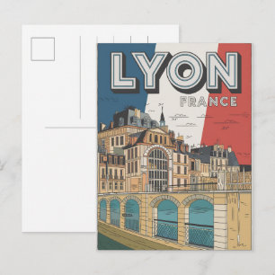 Carte Postale Cadeaux de voyage vintage LYON ville française Rhô