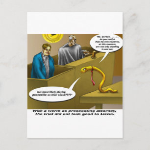 Carte Postale Cadeaux drôles de dessin animé du procès de Lizzie