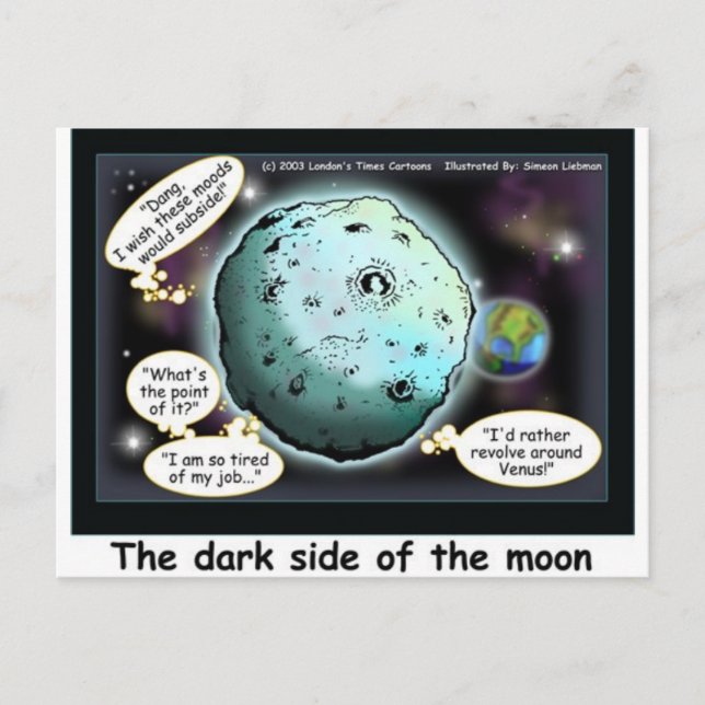 Carte Postale Cadeaux drôles de la face cachée de la Lune (Devant)