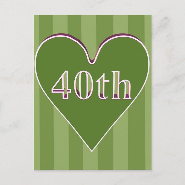 Carte Postale Cadeaux du 40e anniversaire du Mariage (Devant)