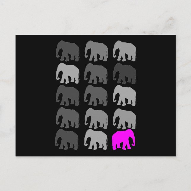 Carte Postale Cadeaux Eléphant PopArt (Devant)