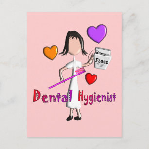 Carte Postale Cadeaux hygiénistes dentaires Coeurs adorables Des