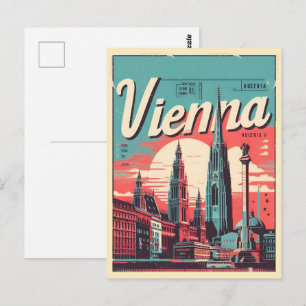 Carte Postale Cadeaux illustrés de la ville de Vienne Autriche 