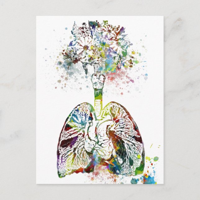 Carte Postale Cadeaux Médicales Coeur et poumons Motif (Devant)