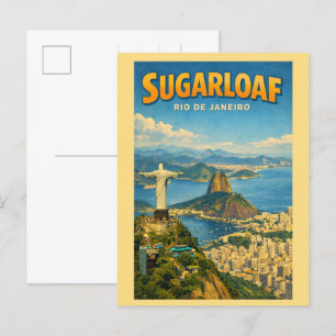 Carte Postale Cadeaux Montagne de Sugarloaf Rio de Janeiro Brési