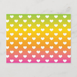 Carte Postale Cadeaux Motifs aux Coeurs Arc-en-ciel colorés