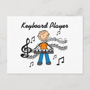 Carte Postale Cadeaux pour joueur de clavier homme en bonhomme a