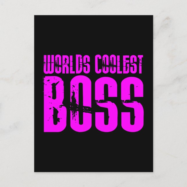 Carte Postale Cadeaux roses cool pour boss : Worlds Coolest Boss (Devant)