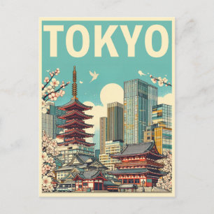 Carte Postale Cadeaux vintage de voyage à Tokyo Japon
