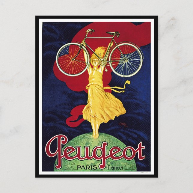 Carte Postale Cadeaux vintages - Cycles Peugeot (Devant)