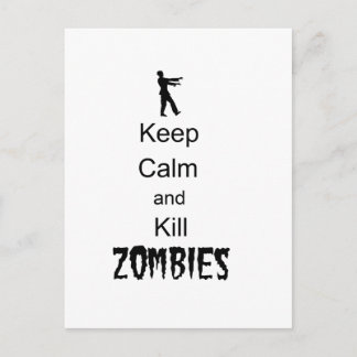 Carte Postale Cadeaux Zombie Garder le calme et tuer des zombies