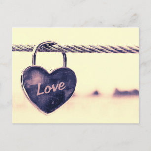 Carte Postale Cadenas d'amour en forme de coeur