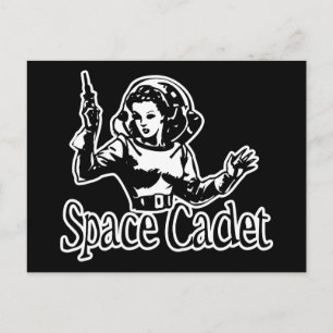 Carte Postale Cadet spatial noir et blanc