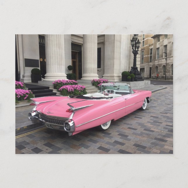 Carte Postale Cadillac rose (Devant)