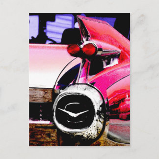 Carte postale Cadillac rose