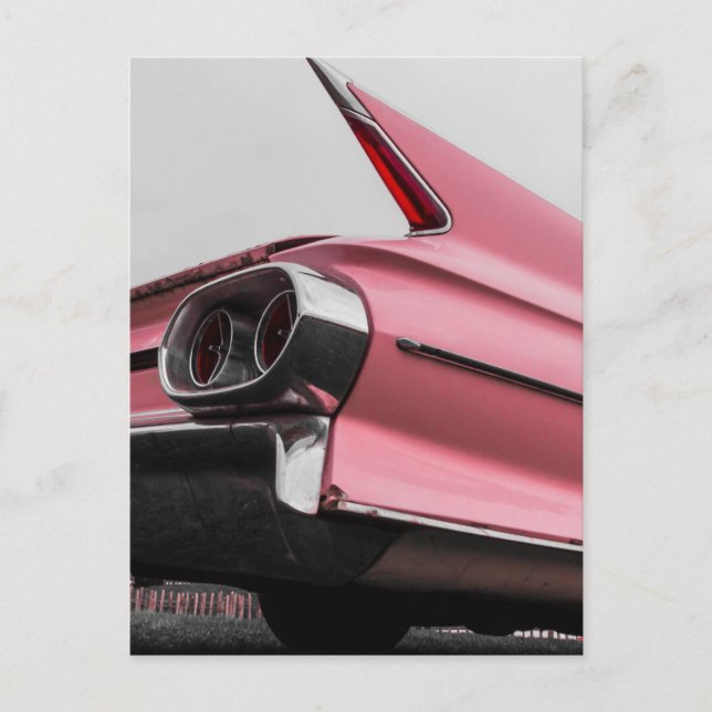 Carte Postale Cadillac rose classique (Devant)