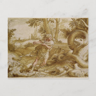 Carte Postale Cadmus sur le point d'attaquer un dragon