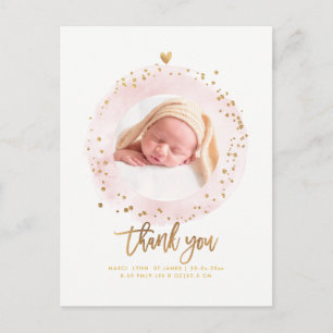 Carte Postale Cadre d'aquarelle de Merci de Baby shower PixDezin