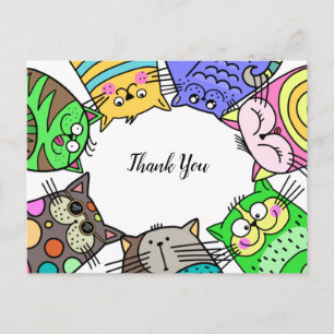 Carte Postale Cadre de chat de compagnie Merci