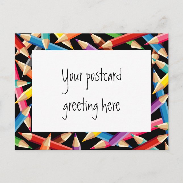 Carte Postale Cadre de crayons lumineux (Devant)