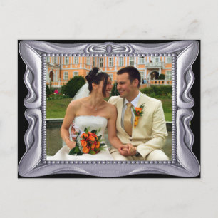 Carte Postale Cadre en argent fantaisie Ajouter une photo ici