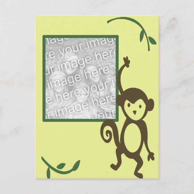 Carte Postale Cadre photo d'anniversaire de MOnkey (Devant)