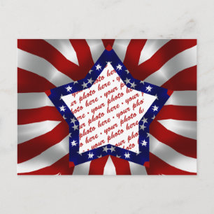 Carte Postale Cadre photo Red White & Blue Satin Star