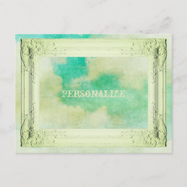 Carte Postale Cadre photo victorien ciel nuage peinture sarcelle (Devant)