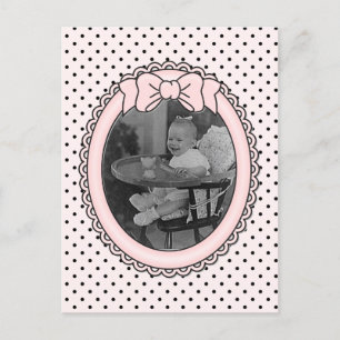 Carte Postale Cadre rose ovale avec Bow - Personnaliser avec vot