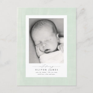 Carte Postale Cadre texturé doux nouveaux faire-part bébé