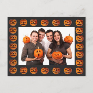 Carte Postale Cadre vintage de citrouille de Halloween