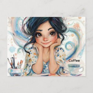 Carte postale café