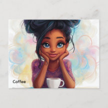 Carte postale café