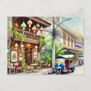 Carte Postale Café à Bangkok Thaïlande