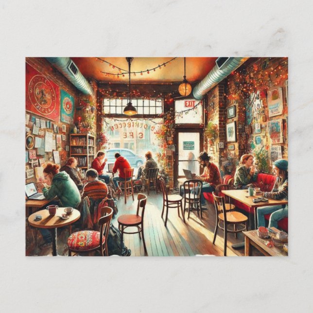 Carte Postale Café à Bucktown, Chicago (Devant)
