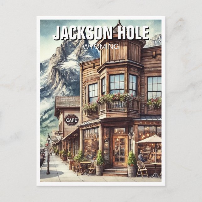 Carte Postale Café à Jackson Hole Wyoming Travel (Devant)